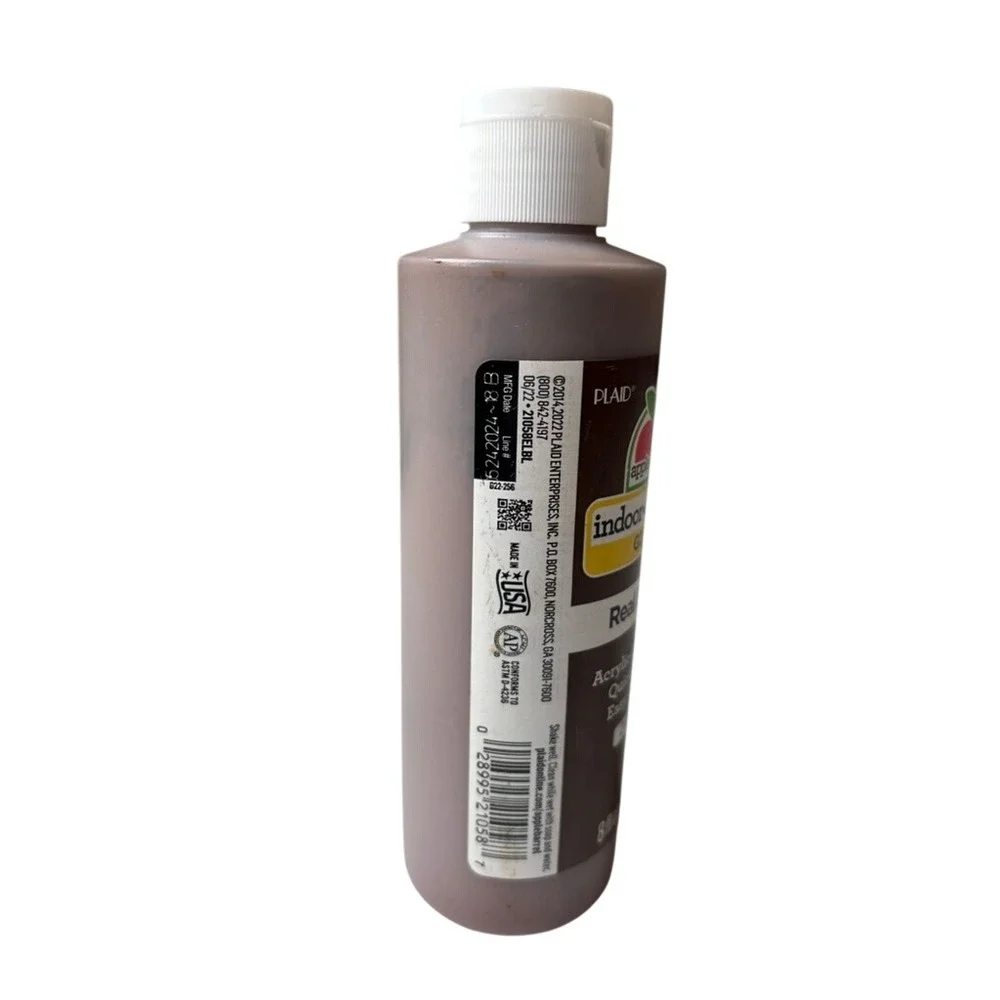 New Apple Barrel Acrylic Craft Paint‎ 8oz Real Brown Gloss Indoor Outdoor 21058E